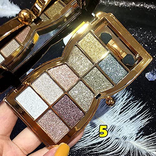 Glitter Eyeshadow Palette,10 Colors Sparkle Shimmer Eye Shadow Highly Pigment...