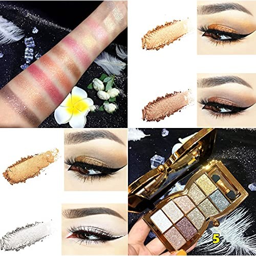 Glitter Eyeshadow Palette,10 Colors Sparkle Shimmer Eye Shadow Highly Pigment...