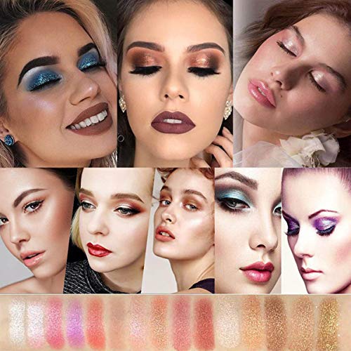 Glitter Eyeshadow Palette,10 Colors Sparkle Shimmer Eye Shadow Highly Pigment...