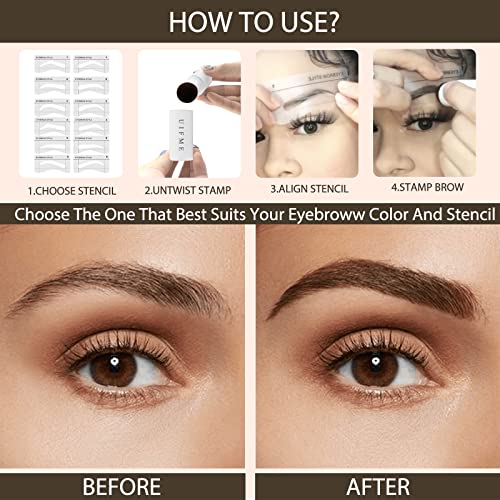 Eyebrow Stamp Stencil Kit One Step Brow Stamp Kit Waterproof Eyebrow Stencil ...