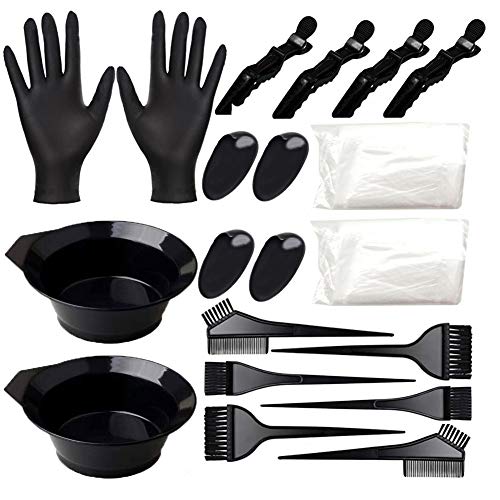 Uleade 20 Pieces Hair Dye Coloring Kit, Hair Tinting Bowl, Dye Brush, Ear Cov...