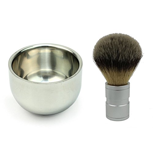 ULTNICE Badger Hair Shaving Brush with Double Layer Stainless Steel Shave Bow...
