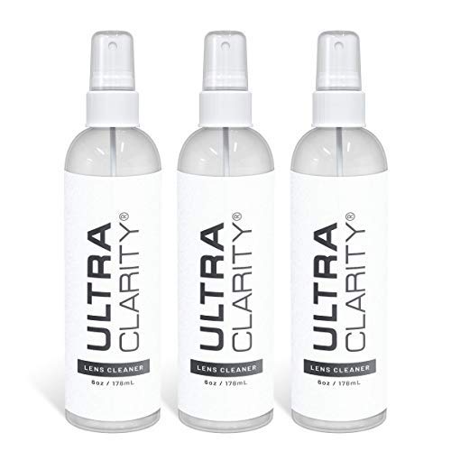 ULTRA CLARITY Eyeglass Lens Cleaning Spray 3-Pack, Three 6 oz Sprays, Glasses...