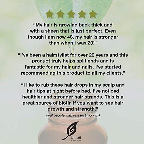 Liquid Biotin with Hair Vitamins, Vitamin C, Organic Coconut Oil, Vitamin E +...