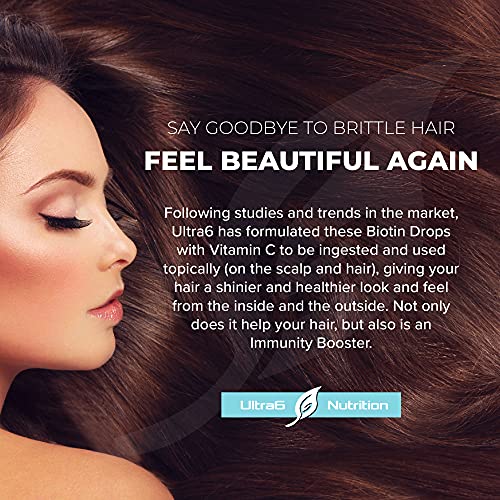Liquid Biotin with Hair Vitamins, Vitamin C, Organic Coconut Oil, Vitamin E +...