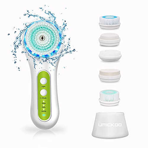 UMICKOO Facial Cleansing Brush,Rechargeable IPX7 Waterproof with 5 Brush Head...