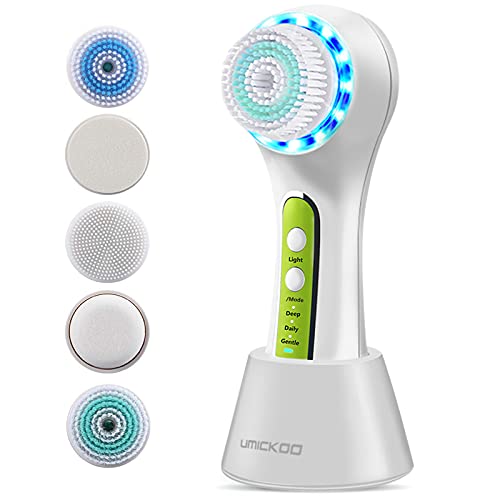UMICKOO Facial Cleansing Brush,Rechargeable IPX7 Waterproof with 5 Brush Head...