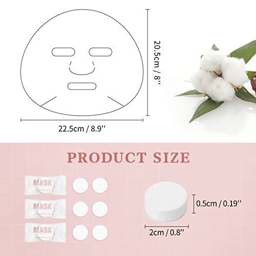 Unaone Compressed Facial Mask Sheet, 100 Count Disposable DIY Natural Face Co...