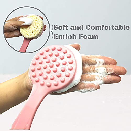 2Pack Back Shower Bath Brush for Elderly Body Cleaning Long Handle for Mens S...
