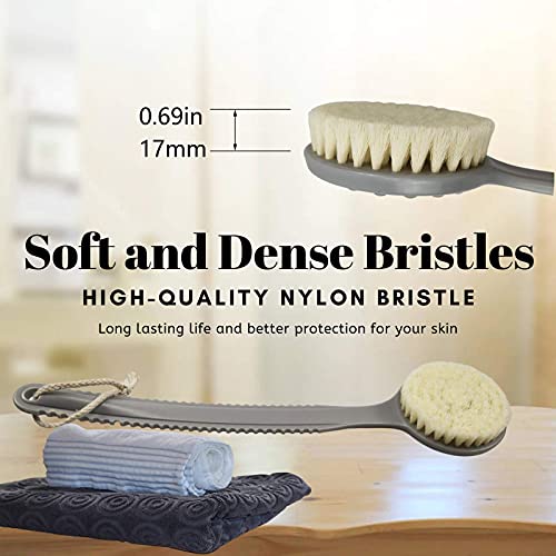 2Pack Back Shower Bath Brush for Elderly Body Cleaning Long Handle for Mens S...