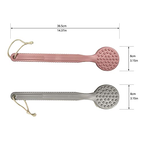 2Pack Back Shower Bath Brush for Elderly Body Cleaning Long Handle for Mens S...