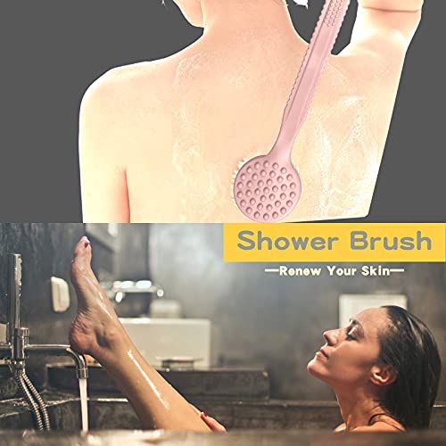 2Pack Back Shower Bath Brush for Elderly Body Cleaning Long Handle for Mens S...