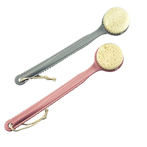 2Pack Back Shower Bath Brush for Elderly Body Cleaning Long Handle for Mens S...