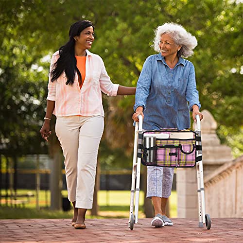 Double Sided Walker Bag, Walker Organizer Pouch Tote for Rollator and Folding...