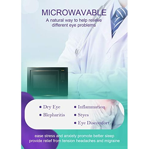 Silk Lavender Heated Eye Mask Weighted Sleep Pillow Microwave for Sleeping Ch...