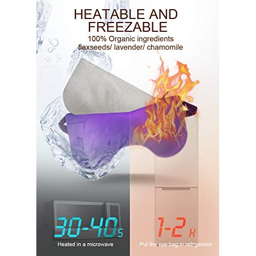 Silk Lavender Heated Eye Mask Weighted Sleep Pillow Microwave for Sleeping Ch...