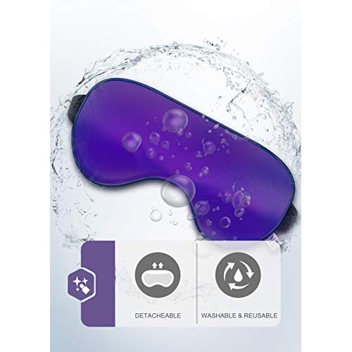 Silk Lavender Heated Eye Mask Weighted Sleep Pillow Microwave for Sleeping Ch...