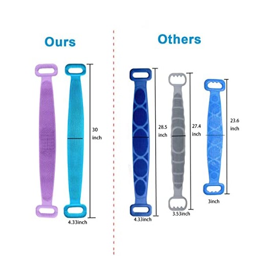 2 Pcs Silicone Back Scrubber for Shower,Silicone Body Scrubber for Men and Wo...