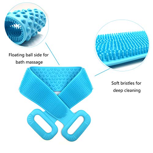 2 Pcs Silicone Back Scrubber for Shower,Silicone Body Scrubber for Men and Wo...