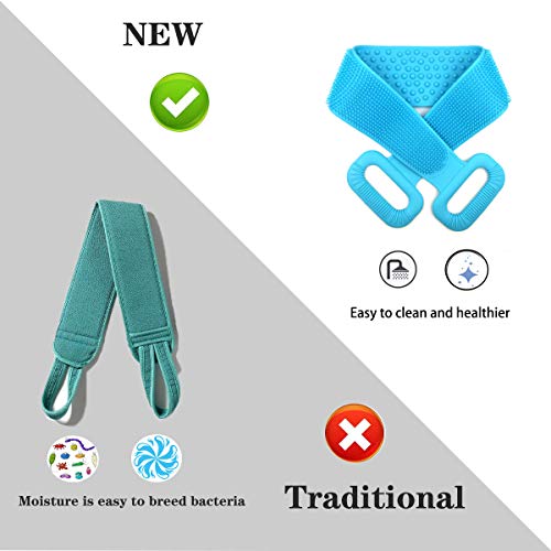 2 Pcs Silicone Back Scrubber for Shower,Silicone Body Scrubber for Men and Wo...