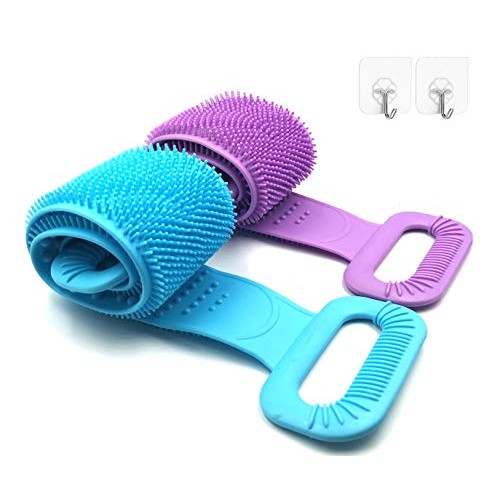 2 Pcs Silicone Back Scrubber for Shower,Silicone Body Scrubber for Men and Wo...