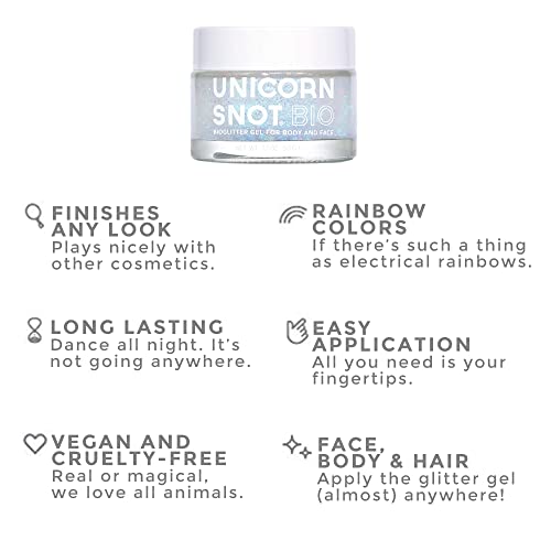 Unicorn Snot Biodegradable Holographic Body Glitter Gel for Body, Face, Hair ...