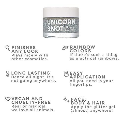 Unicorn Snot Holographic Body Glitter Gel for Body, Face, Hair - Vegan & Crue...