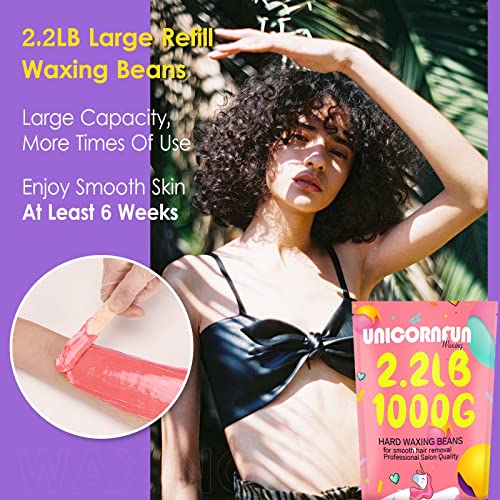 Unicornfun Wax Kit for Hair Removal - Digital Display Wax Warmer with 2.2LB R...