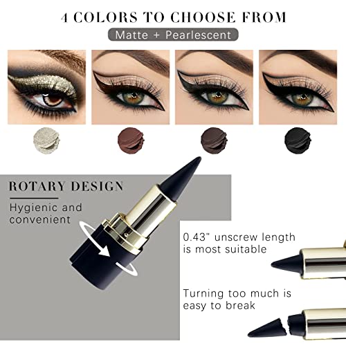 4 Color Gel Eyeliner, Cream Eyeliner Tool Smudge Proof and Waterproof Eyeline...