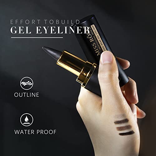 4 Color Gel Eyeliner, Cream Eyeliner Tool Smudge Proof and Waterproof Eyeline...