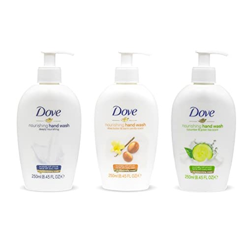 Dove, Nourishing Hand Wash Variety of 3 (Deeply Nourishing, Shea Butter & War...