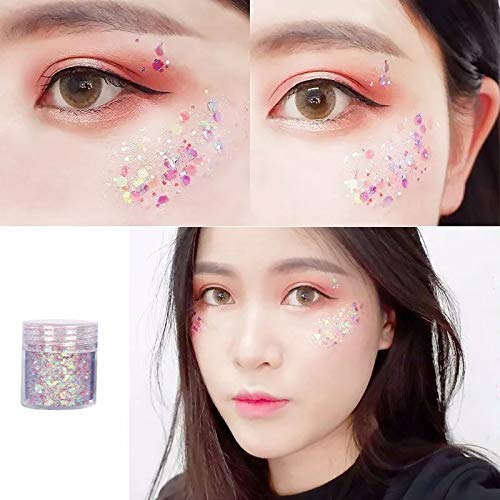 Unime Body Glitter 16 Colors Chunky Glitter for Body Face Hair Make Up Nail A...