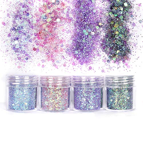Unime Body Glitter 16 Colors Chunky Glitter for Body Face Hair Make Up Nail A...