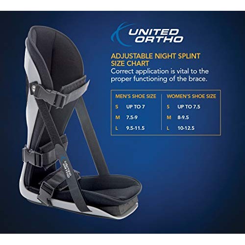 United Ortho Plantar Fasciitis Adjustable Leg Support Brace Fits Right or Lef...
