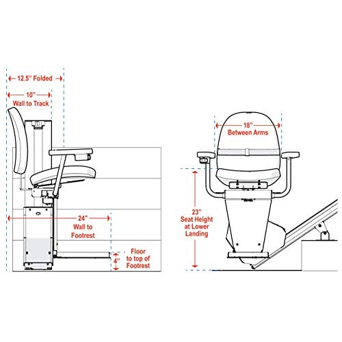 Universal Stair Lift - 350lb Capacity - Folds Flat to Wall - Includes Warranty