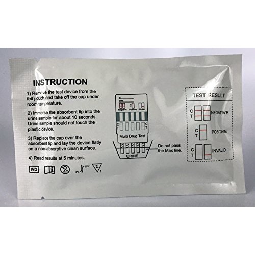 12 Panel Dip Card Test Kit, Pack of 5 Units, FDA Cleared, CLIA Waived and OTC...