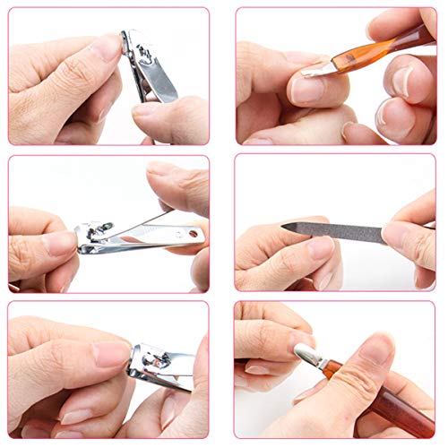 18pcs Makeup Brush Manicure Set Grooming Kit Nail Clippers Nail File Cuticle ...