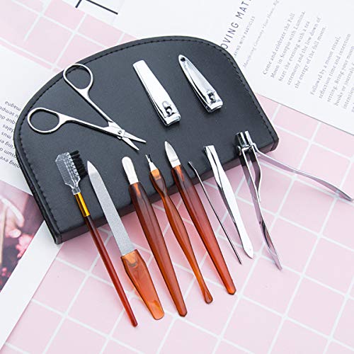 18pcs Makeup Brush Manicure Set Grooming Kit Nail Clippers Nail File Cuticle ...