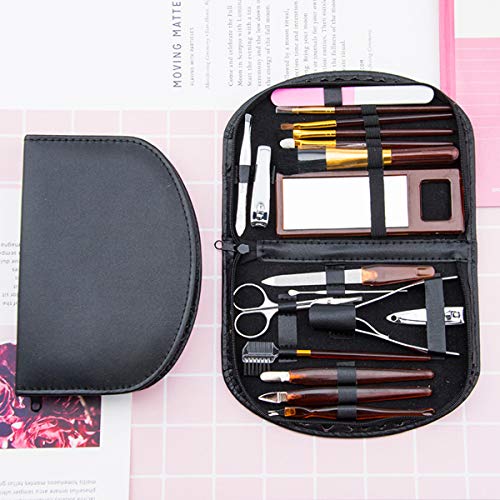 18pcs Makeup Brush Manicure Set Grooming Kit Nail Clippers Nail File Cuticle ...