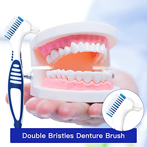 2 Packs Denture Bath Cases and 2 Packs Denture Cleaner Brushes kit, Portable ...