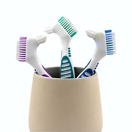 2 Packs Denture Bath Cases and 2 Packs Denture Cleaner Brushes kit, Portable ...