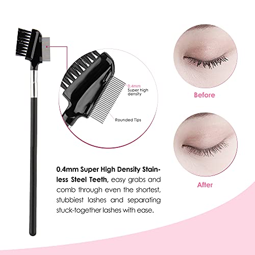 Chrontier Eyelash Brush Eyebrow Brush Spoolie Brush Eyelash Resuable Dual Com...