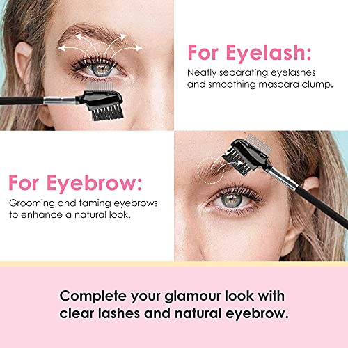 Chrontier Eyelash Brush Eyebrow Brush Spoolie Brush Eyelash Resuable Dual Com...