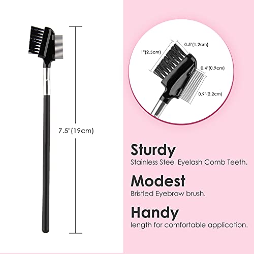 Chrontier Eyelash Brush Eyebrow Brush Spoolie Brush Eyelash Resuable Dual Com...