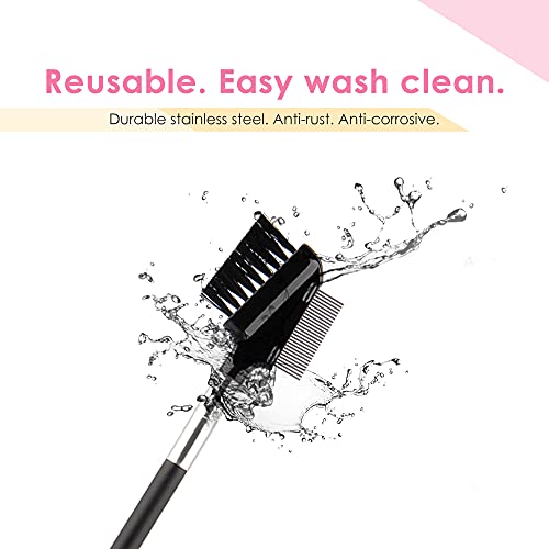 Chrontier Eyelash Brush Eyebrow Brush Spoolie Brush Eyelash Resuable Dual Com...