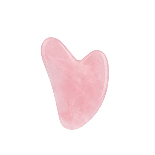 Gua Sha Massage Tool, Natural Jade Rose Quartz Gua Sha stone Pink Crystal Boa...