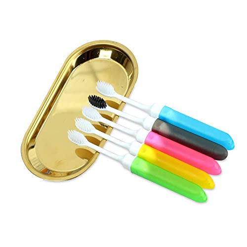 RIJBYWS 5PCS MINI Travel Tooth brushes, On Fhe Folding Tooth brushes, Does No...