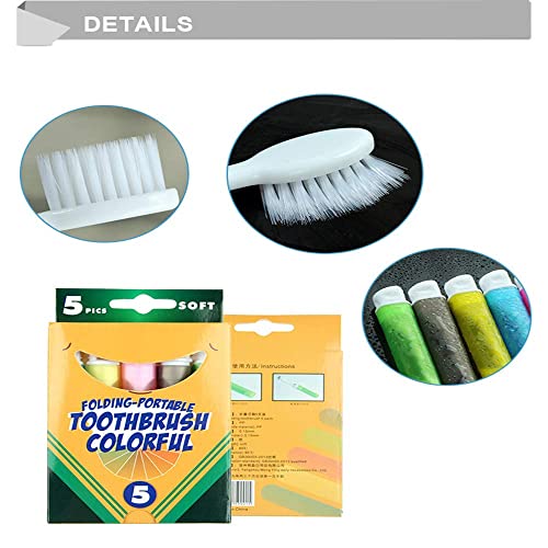 RIJBYWS 5PCS MINI Travel Tooth brushes, On Fhe Folding Tooth brushes, Does No...