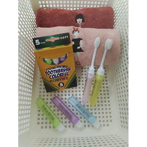 RIJBYWS 5PCS MINI Travel Tooth brushes, On Fhe Folding Tooth brushes, Does No...