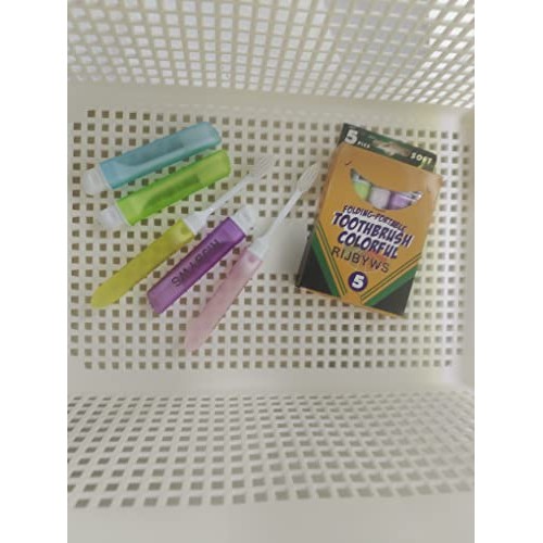 RIJBYWS 5PCS MINI Travel Tooth brushes, On Fhe Folding Tooth brushes, Does No...